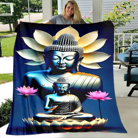 Buddha Sakyamuni Buddhism Faith Religion Soft Plush Blanket,Flannel Blanket Throw Blanket for Living Room Bedroom Bed Sofa Pray