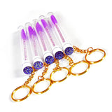 10pcs Mascara Wand Tubes Eyebrow Brush Diamond Key Chain Tube Mascara Brushes Eyelash Spoolies Brush Makeup Tools