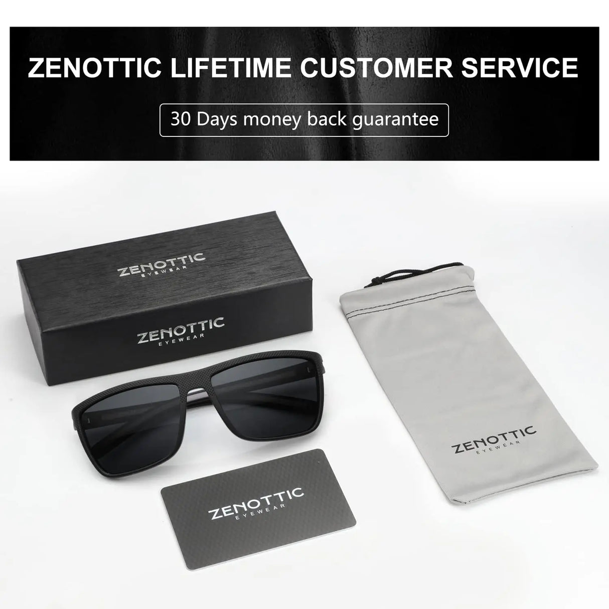 ZENOTTIC Fashion Polarized Sunglasses Shade for Women Men Lightweight TR90 Frame UV400 Protection Square Sun Glasses 2024 2023