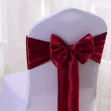 Wholesale 10/50pcs Satin Chair Bow Sashes Wedding Chair Knot Ribbon Ties For Party Event Hotel Banquet Supplies Home Decorations