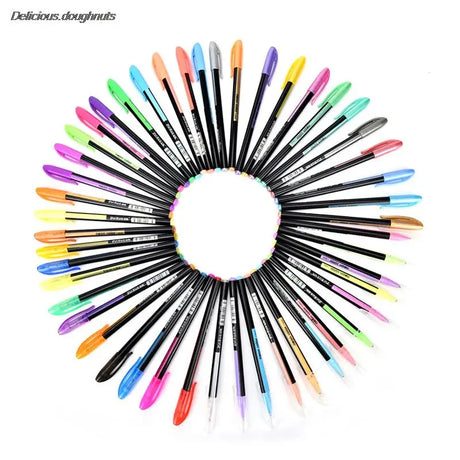 48 Colors Gel Pens Refills Rollerball Pastel Neon Glitter Sketch Drawing Pen Set Markers Marker Manga Aquarela Capinhas