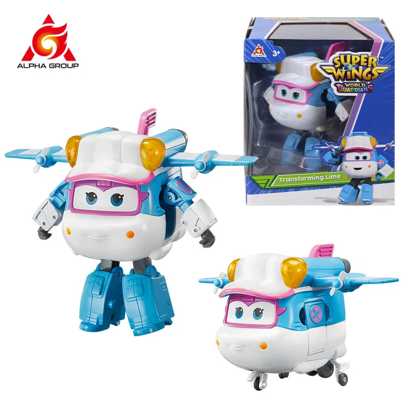 Super Wings 5 Inches Transforming Jett Dizzy Donnie Deformation Airplane Robot Action Figures Transformation Animation Kid Toys