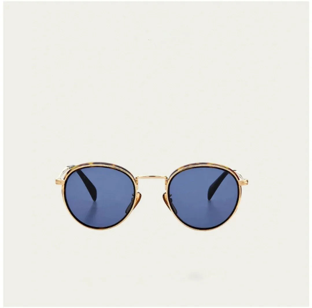 Classical High Street Round Gold Sunglasses 2024 Trend for Men INS Hot Style Titanium Solar Glasses Men Shades