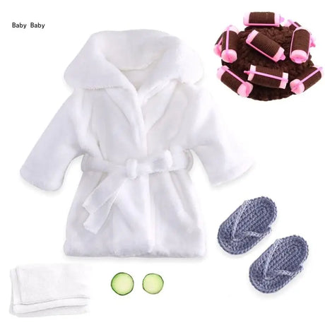 Baby Photo Shooting  Accessories Bath Robe Headwrap Plush Bathrobe Towel Infant Costume Photostudio Posing Suit Newborns Shower