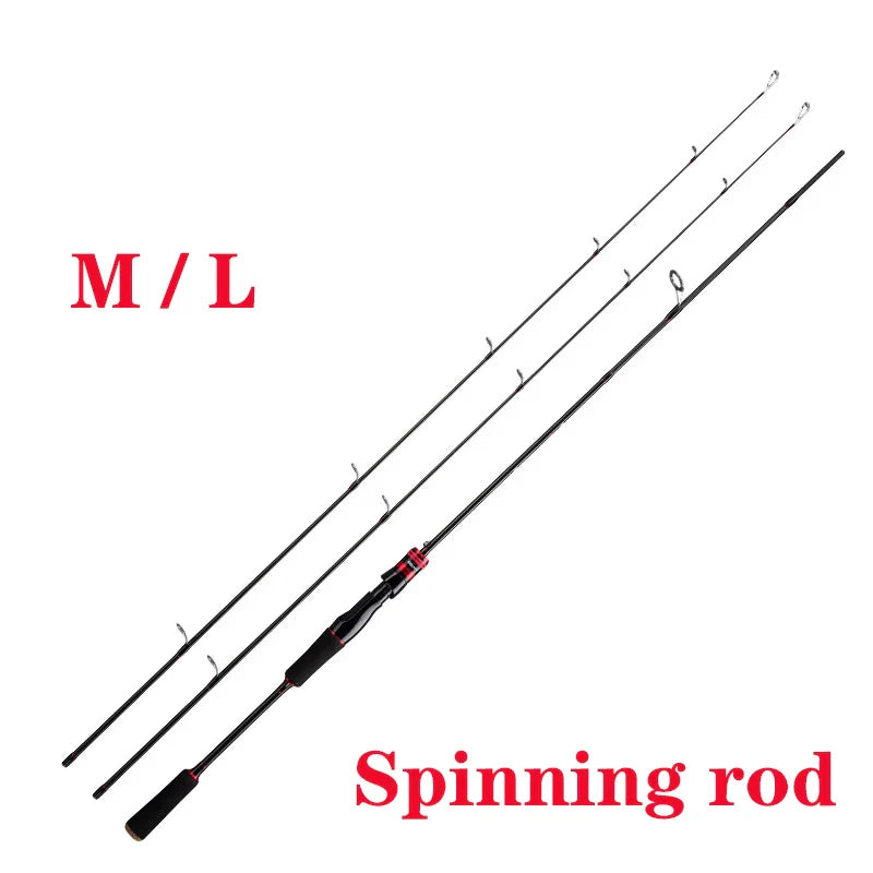 Catch.u Bass Fishing Rod Carbon Fiber Spinning/Casting Fishing Pole Bait WT 4-35G Line WT 2-20LB 3Top Fast Lure Fishing Rods