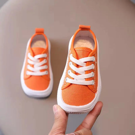 Girls Shoes Fashion Leisure Shoe Children's Canvas Shoes Sneakers Kids Casual Sport Shoes for Kindergarten Black White Orange