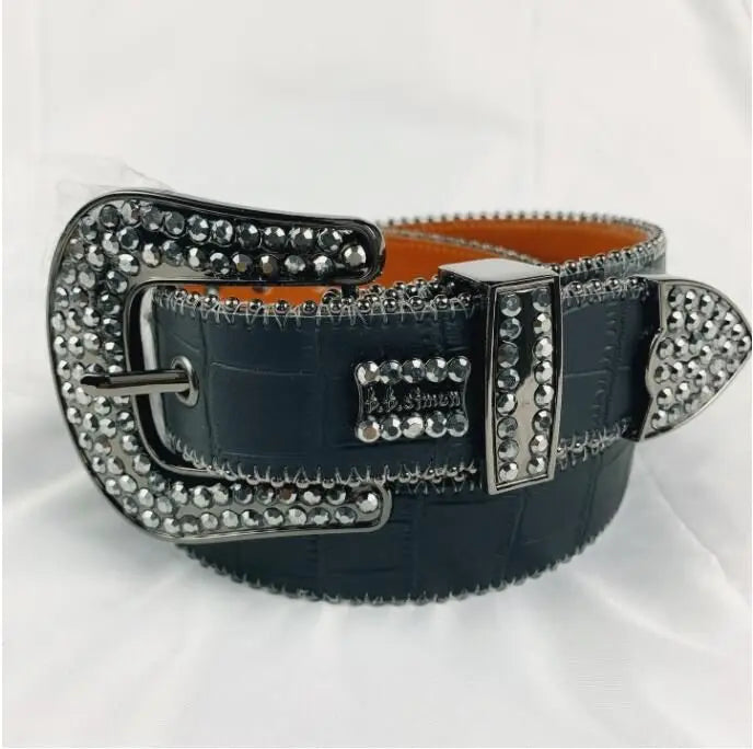 2024 Luxury Strap Men Women Rhinestones Belt Western Bling Bling Crystal Diamond Studded Belts