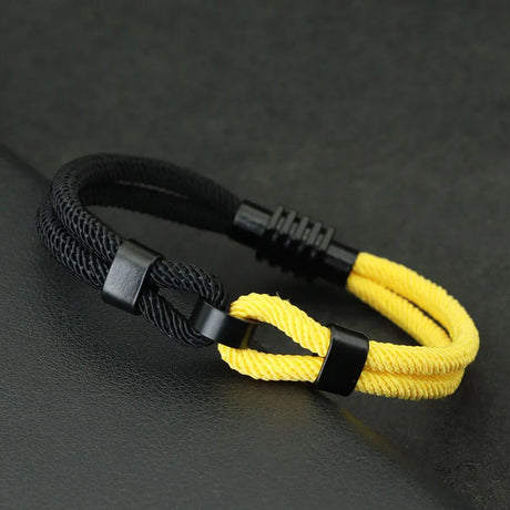 New Bicolor Thread Bracelet For Men Magnet Buckle Concentric Knot Nautical Marine String Braslet Bangle Ukrainian Braclet Joias