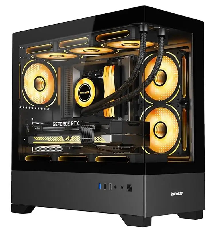 Popular Tempered Glass ATX Smart Case Desktop Cabinet PC Computer Gaming pc Case RGB Fans Computer Cases & Towers