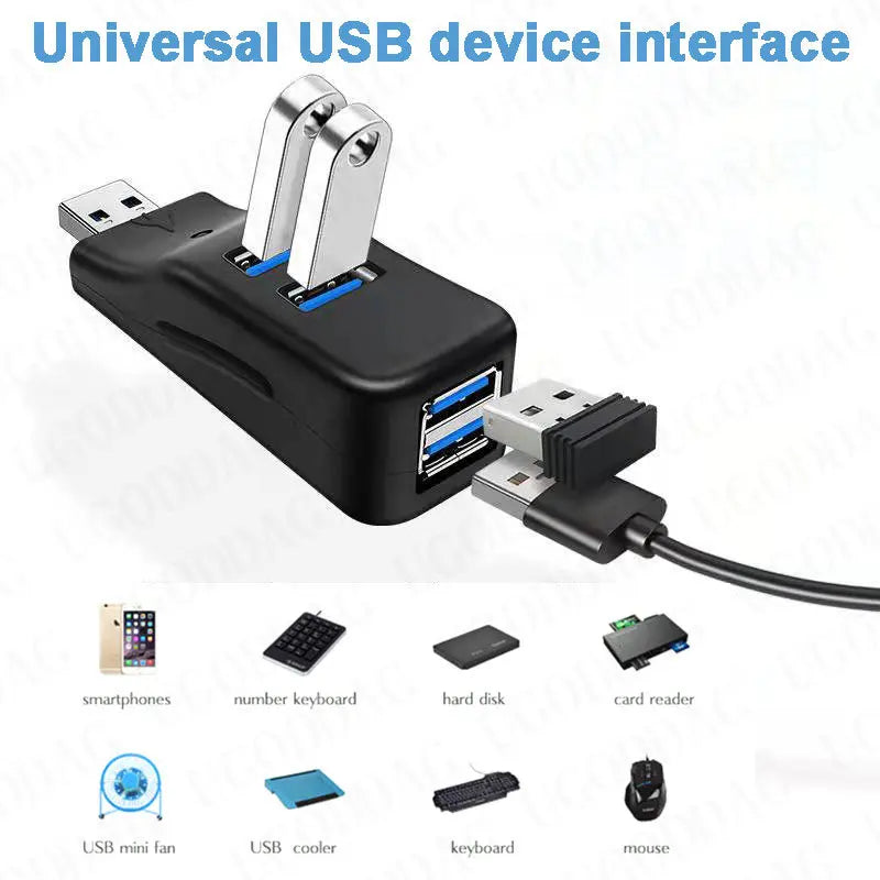 Mini 4 Ports USB 3.0 2.0 Hub High Speed Data Transfer Splitter Adapter For Notebook Macbook Pro iPod Laptop U Disk USB Converter