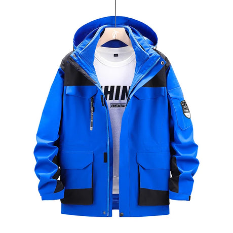 Plus Size 8xl Outdoor Waterproof Men's Two-pieces Sets 3 In 1 Thick Warm Coats Camping Windbreaker Winter Parka Hiking Jackets