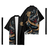 Large Size 6XL 7XL Japanese Kimono Cardigan Pants Set  Print Dragon Men Women Shirt Tradition Yukata Haori Obi Coaplay Costume