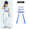 Girls Hip Hop Crop Jacket Solid Cargo Pants Clothes Set Kids Jazz T-shirt Street Dance Contrast Joggers Child Streetwear Outfits