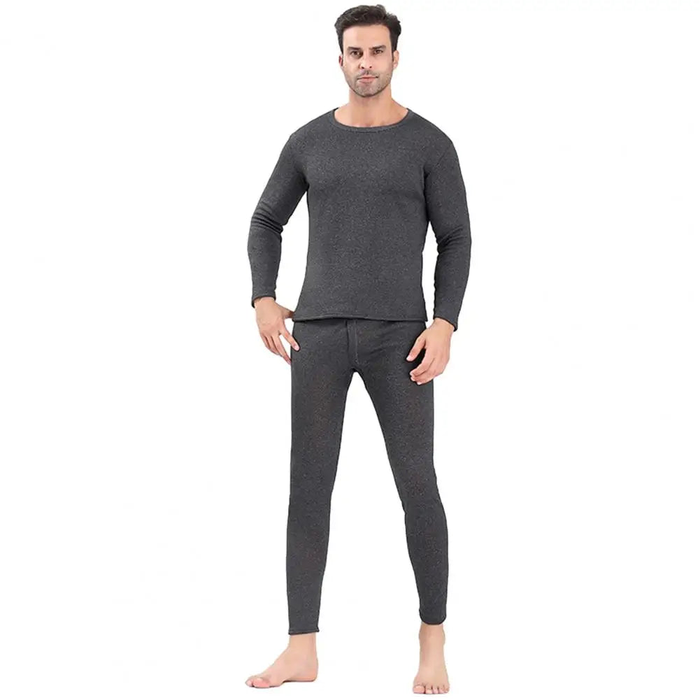 Men Thermal Underwear Set Unisex Winter Warm Underwear Set Thick Fleece Lined Long Sleeve Pajama Set for Sport Base Layer