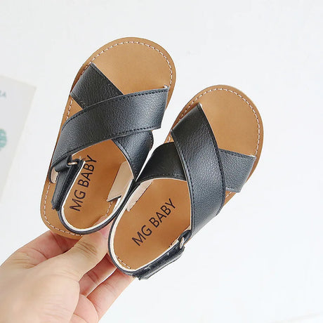 Toddlers Boys Girls Sandals 2023 Summer Children Beach Shoes Kids Fashion Sandals Cross-tied Anti-sliperry Soft Simple New Hot