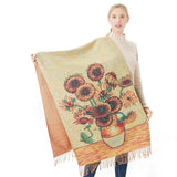 Van Gogh's Oil Painting Cashmere Scarf Women Winter Coffee House Print Wool Shawls and Wraps Ladies Cape Blanket Scarves New