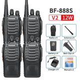 2/4PCS Baofeng BF-888S 12W Walkie Talkie Dual Band Portable Long Range Standby UHF 400-470MHz USB Ham Two Way Radio for Hunting