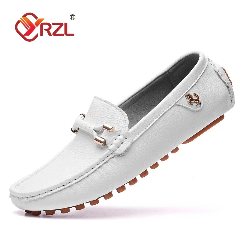 YRZL Loafers for Men 2024 New Handmade Moccasins Men Flats Casual Leather Shoes Luxury Comfy Mens Loafers Size 48 Shoes for Men