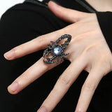 2023 Punk Luxury Scorpion Ring For Woman Retro Exaggerated Shiny Zircon Charm Adjust Rings Hot Girl Party Jewelry New Trend Gift