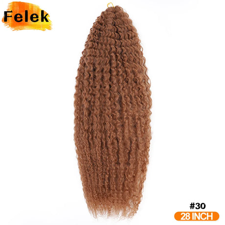 Brazilian Braids Synthetic Curl Hair Soft Braiding Extension 20-28 Inch Afro Crochet Hair Long Water Wave Ombre Color Hair Felek