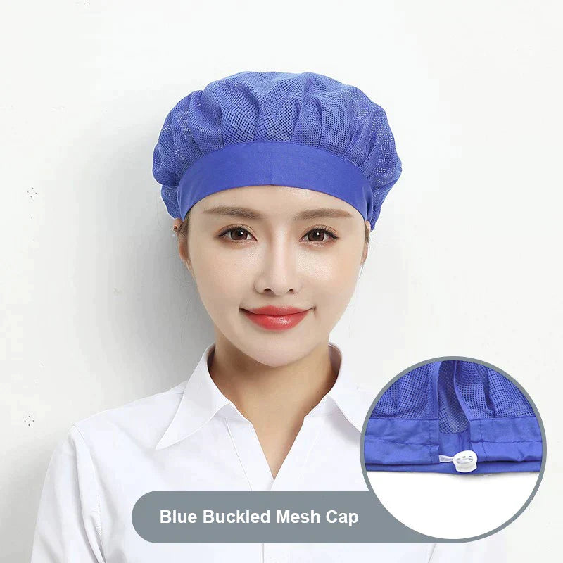 Black Adjustable Food Service Net Hat Kitchen Work Hats Canteen Restaurant Cook Caps Bakery Baking Workshop Breathable Work Cap