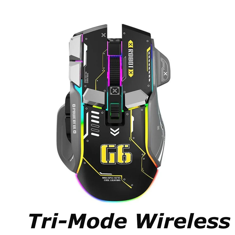 RYRA Rechargeable Bluetooth Wireless Mouse Gaming Mouse 12-Key Macro Programming E-Sports RGB PC Gamer Mouse For Computer Laptop