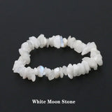 Natural Crystal Gemstone Irregular Energy Stone Bracelet Beads Chips Jewelry Amethys Aquamarine Rose Quartz Bracelets for Women