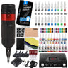 Complete Tattoo Machine Pen Kit Rotaty Tattoo Pen Set with Needle Stroke Adjustable 2.4-4.2mm with Digital Display Power Supply