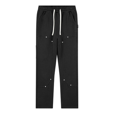 Side Strap button-down Logging Sweatpants Straight Leg Loose Heavy Cotton High Street Slacks