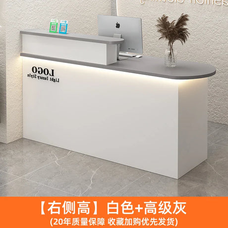 White Stylish Reception Desks Corner Light Bar Office Checkout Reception Desks Beauty Salon Mostrador Commercial Furniture