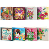 AZQSD Diamond Painting Greeting Card Blessing Christmas 6/8/12pcs Happy Birthday Animal Flower Landscape Envelope Postcard