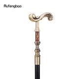 Golden Flower Single Joint Walking Stick with Hidden Plate Self Defense Fashion Cane Plate Cosplay Crosier Stick 93cm