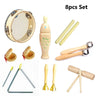 Toddlers Music Toys Set Castanet Sand Hammer Tambourine Triangle Double Ringer Orff Percussion Instrument Sets Montessori Toys