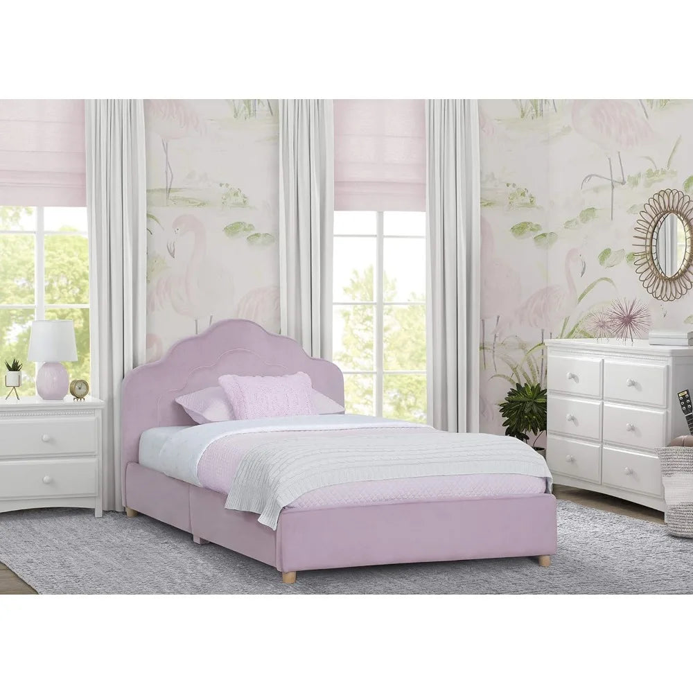 Delta Children Upholstered Twin Bed, Rose Pink