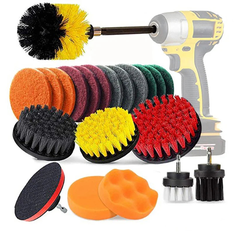 Electric Drillbrush Scrub Pads Grout Power Drills Scrubber Cleaning Brush Tub Car Cleaner Tools Kit for Automobile Care