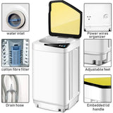 2024 New Full-Automatic Portable Washing Machines, 7.7 Lbs Load Capacity Mini Washer Machine with Spin and Built in Barrel Light