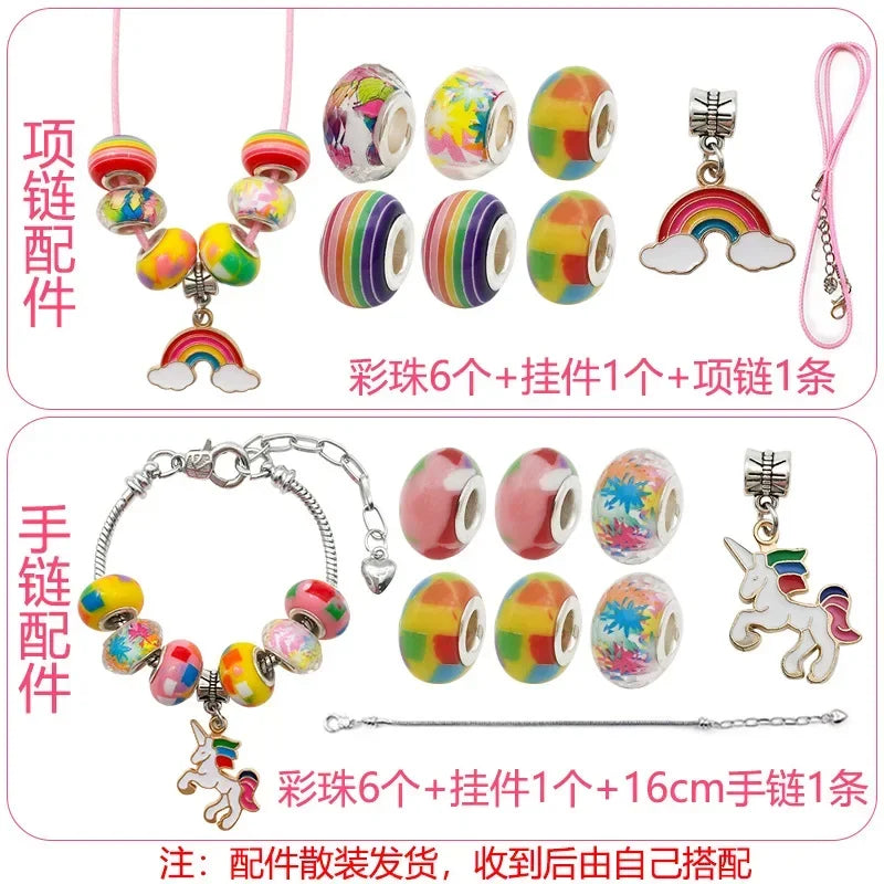 DIY Charms Bracelet Making Set Spacer Beads Pendant Accessories for Bracelet Necklace Jewelry Making Creative Children Gifts