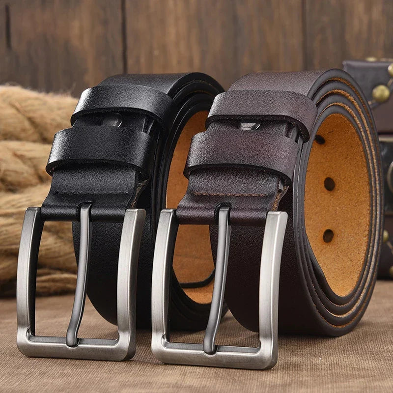 Men Belt Male High Quality Leather Belt Men Male Genuine Leather Strap Luxury Pin Buckle Fancy Vintage Jeans Free Shipping