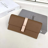 Custom Initials Cowhide Woman Long Wallet Genuine Leather Multi function Fashion Card Holder Luxury Design Versatile Coin Purse