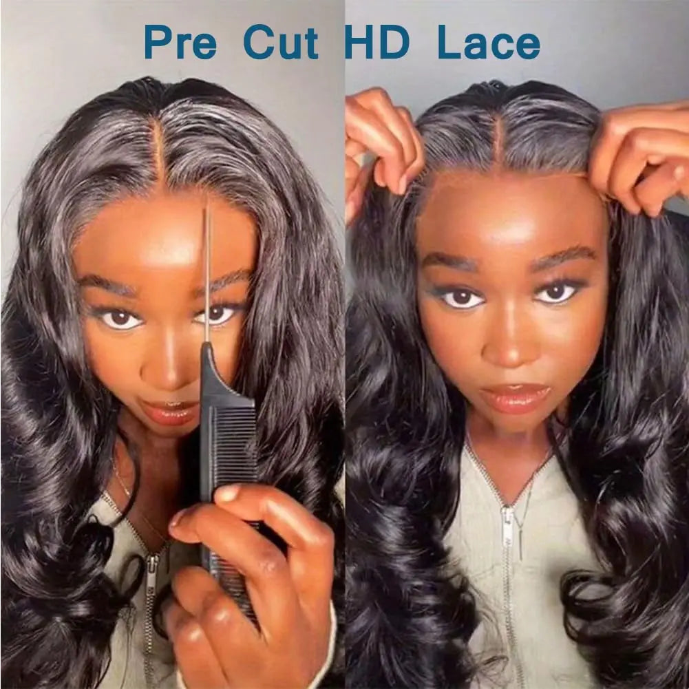 Glueless Wig Human Hair Ready To wear Pre Cut Pre Plucked 4x4 5x5 Hd Transparent Body Wave Lace Closure Wig Brazilian Wigs