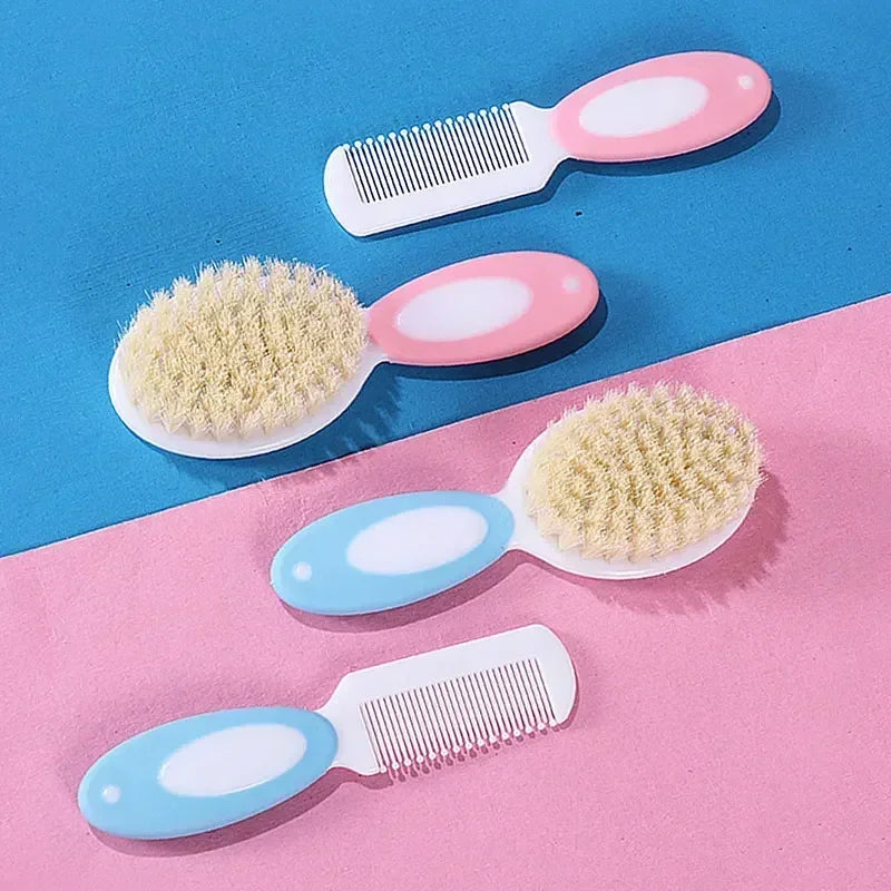 2pcs Set Baby Care Comb Anti-scratch Boy Girl Hairbrush Kids Combs Newborn Hair Brush Infant Comb Head Massager