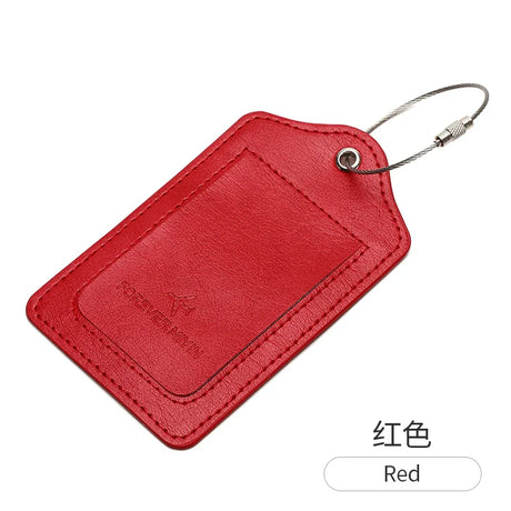 PU leather luggage tag With Anti Loss Wire Rope Loop Small And Versatile Unisex Luggage Tag Suitable For Luggage And Travel Bags