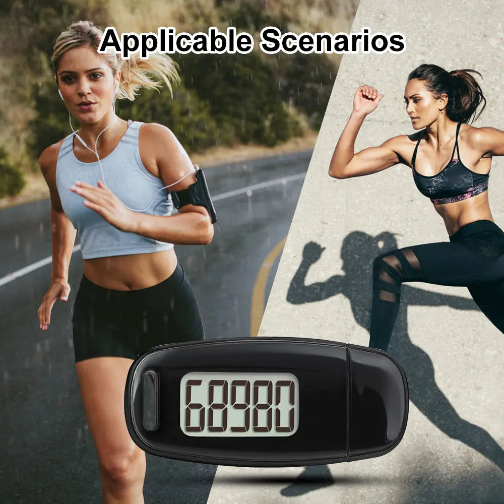 3D Digital Pedometer Mini Simple Walking Step Counter USB Rechargeable Digital Pedometer for Sports Fitness Camping Hiking