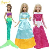 3 Sets Fairy Tale Classic Princess Doll Dresses COSPLAY Party Gown Clothes for Barbie Doll Accessories Kids Dollhouse Toys