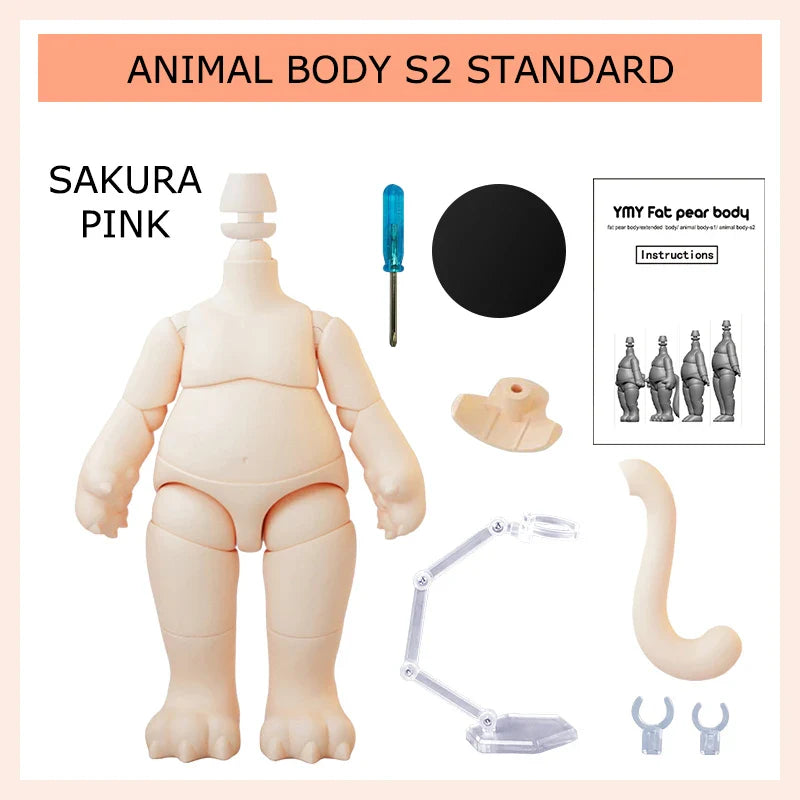 Movable Joint Ymy Doll Fat Animal Body Cat Foot Animal Tail Doll Replace Body Accessories For Nendoroids, Ob11, Gsc, Obitsu 11