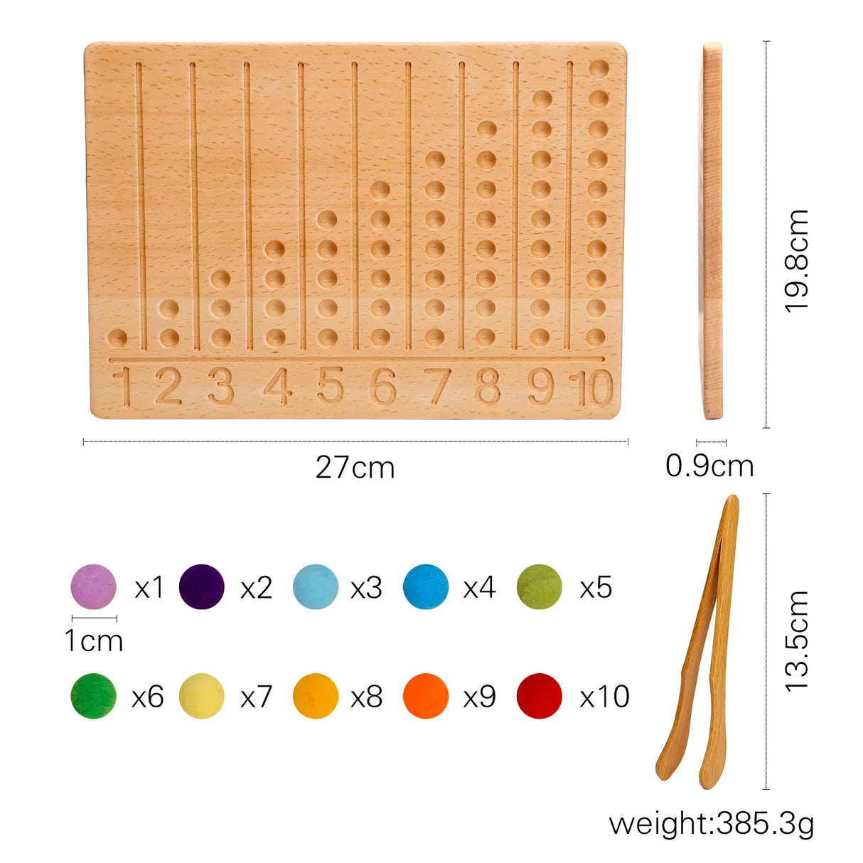 Montessori Counting Board for Girls Boy Tracing Board Double Sided Uppercase & Lowercase Letters Number Educational Wooden Game