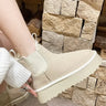 Suede Flats Women Ankle Snow Boots Platform Warm Winter Casual Shoes 2024 New Fashion Womens Thickened Short Plush Chelsea Boots