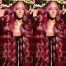 250% Body Wave Burgundy 13x4 Hd Lace Frontal Human Hair Wig For Women 7x5 Ready to Wear Glueless 99J Lace Front Brazilian Wig