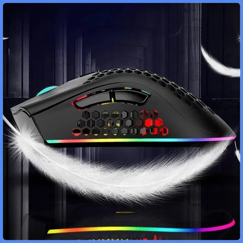 BM600 Rechargeable Gaming Mouse USB 2.4G Wireless RGB Light Honeycomb Gaming Mouse Desktop PC Computers Notebook Laptop Mice