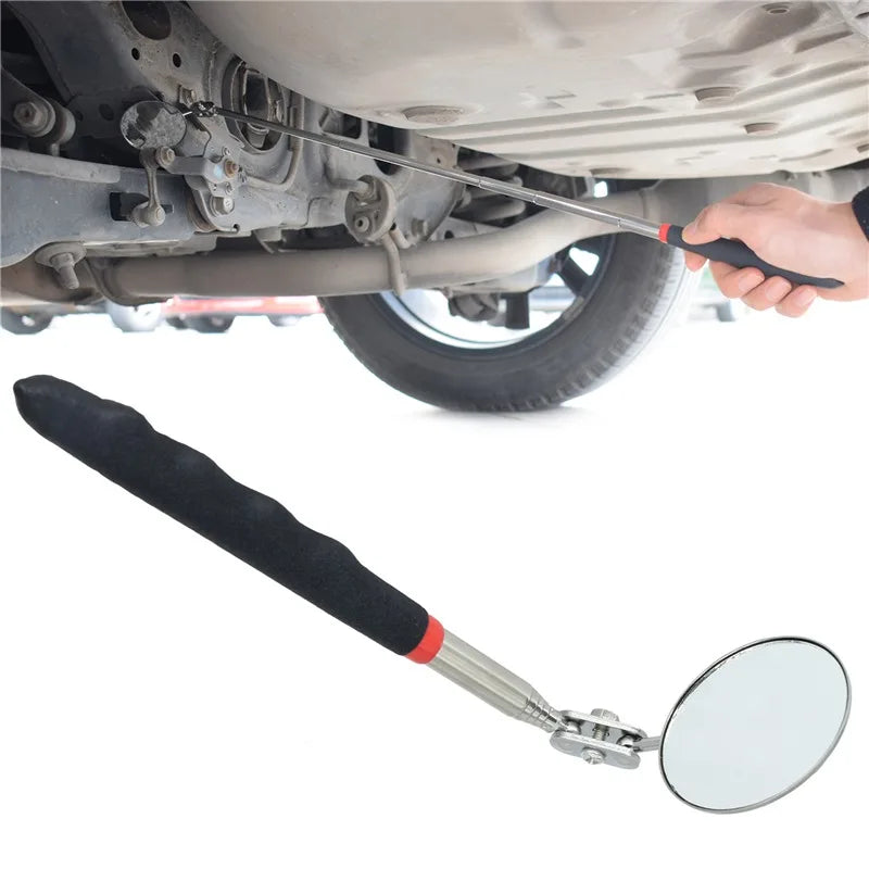 360 Retractable Telescopic Inspection Detection lens Round Mirror Silver Pocket Clip New Car Tools Extend 7-1/4" to 30" DIY TOOL